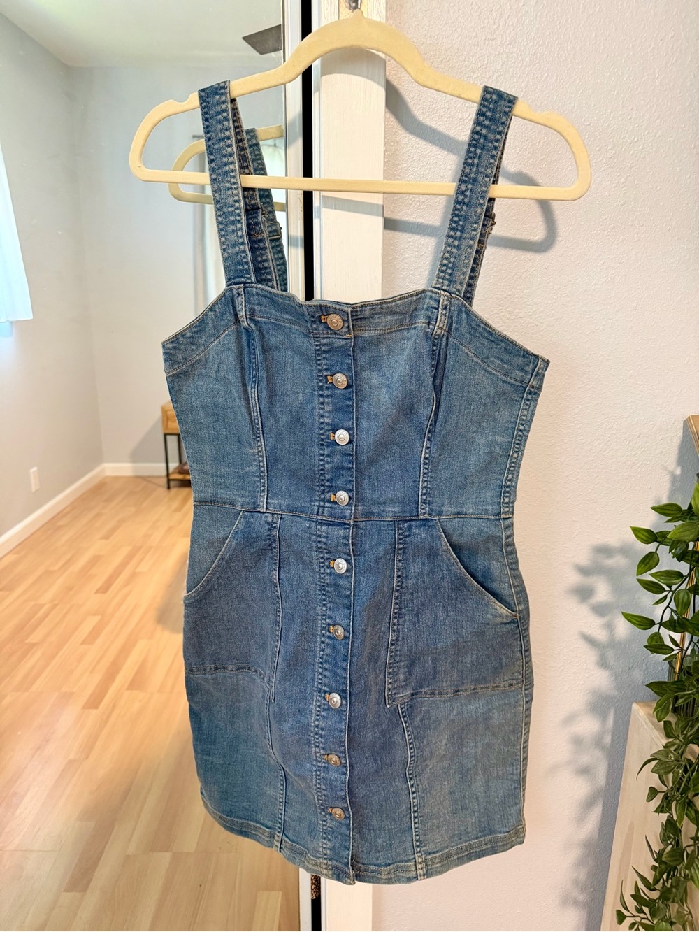 Divided Blue Denim Button-Front Dress